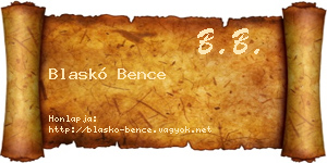 Blaskó Bence névjegykártya